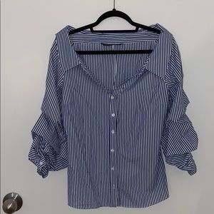 Blue and White Button down shirt